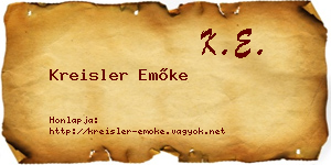Kreisler Emőke névjegykártya